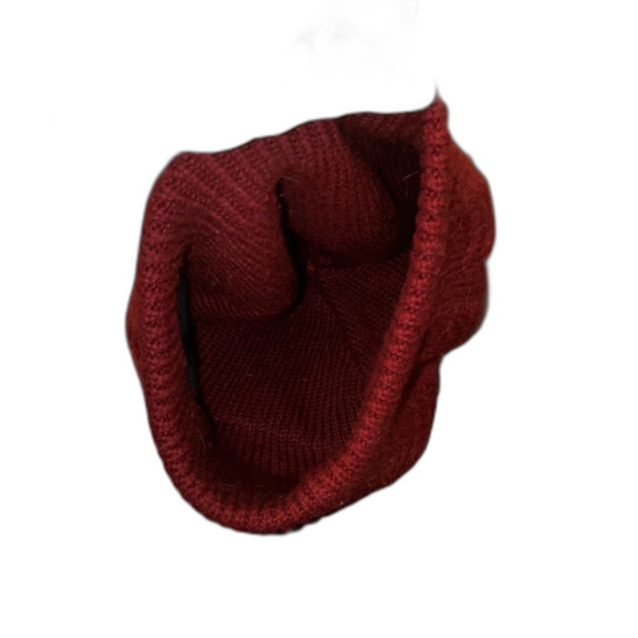 Anne Klein II, Women's Wool and Acrylic Red Winter Hat, Beanie, Dark Brick Red - Picture 3 of 4